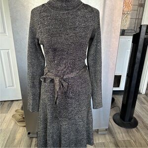 Gray Long Sleeve Knit Dress